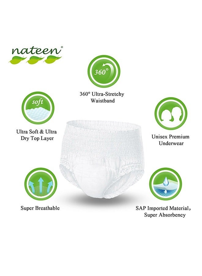 Hospeen Adult Diapers,Period Pants For Sanitary Protection,Medium,Waist Size 60-110Cm,10 Count Night Unisex Adult Pull Ups,Panty Style Sanitary Pads For Women,Super Soft Fit - Image 3